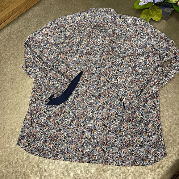 Gene Hiller saulsalito men’s floral colorful flip cuff button front shirt XXL - Picture 3 of 3